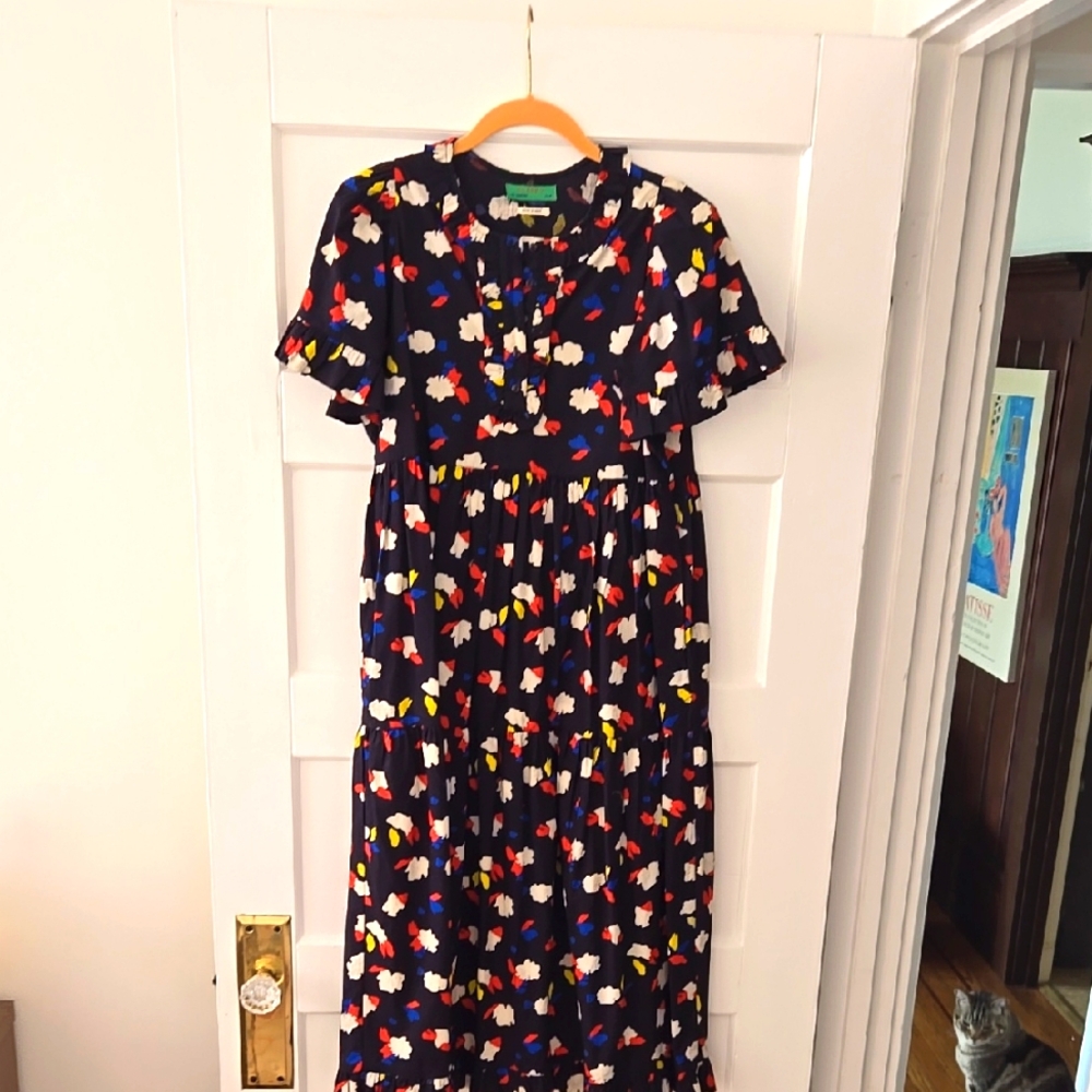 Clare V. Floral Black Pattern Dress